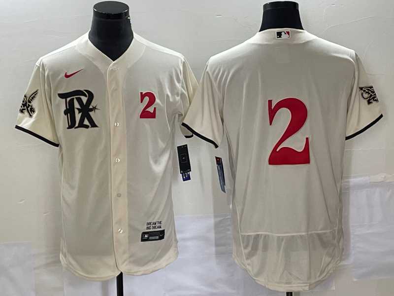 Men's Texas Rangers #2 Marcus Semien Number Cream 2023 City Connect Flex Base Stitched Jersey,We sell and wholesale Men's Texas Rangers #2 Marcus Semien Number Cream 2023 City Connect Flex Base Stitched Jersey on line form chian!